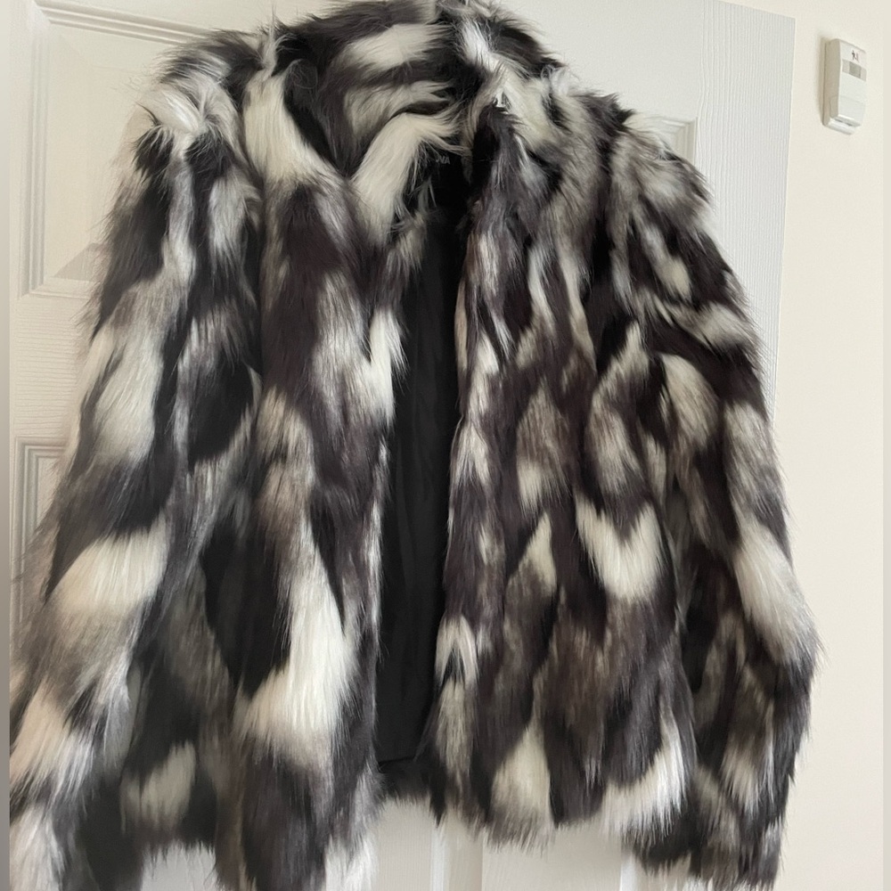 Fashion Nova Animal Print Fur Jacket